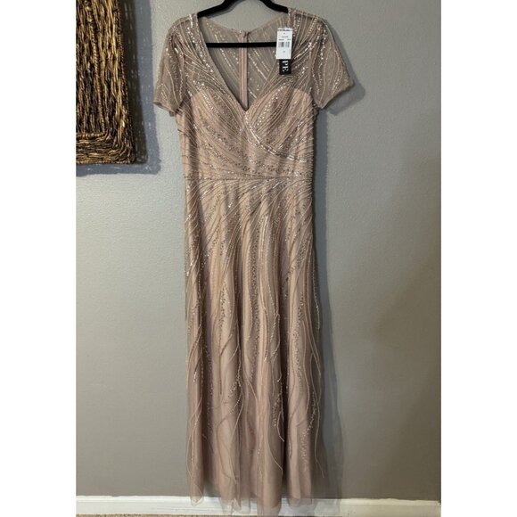 Xscape Blush 12 Blush Sequin Mother o Bride Formal Wedding Party Cruise NEW $379 - Picture 16 of 16